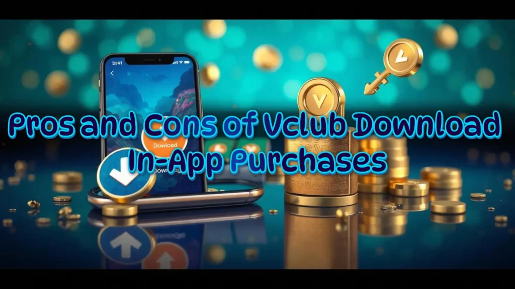 illustration text 'Pros and Cons of Vclub Download In-App Purchases'