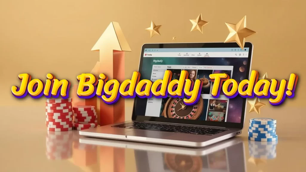 illustration text ;join big daddy today'