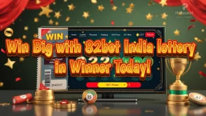 illustration text 'Win Big with 82bet India lottery in Winner Today'