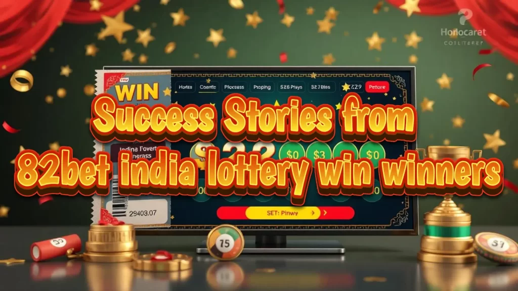 illustration text '82bet india lottery win winner'