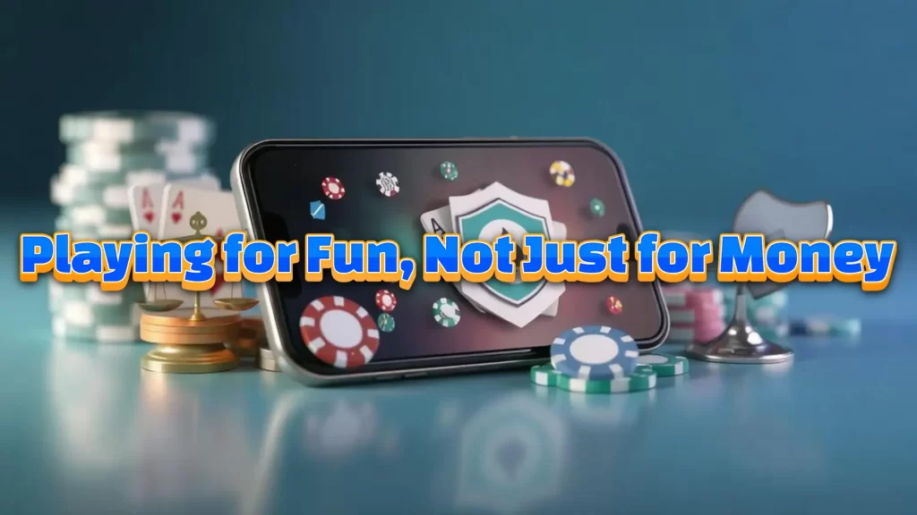 illustration text 'playing for fun not just for money'